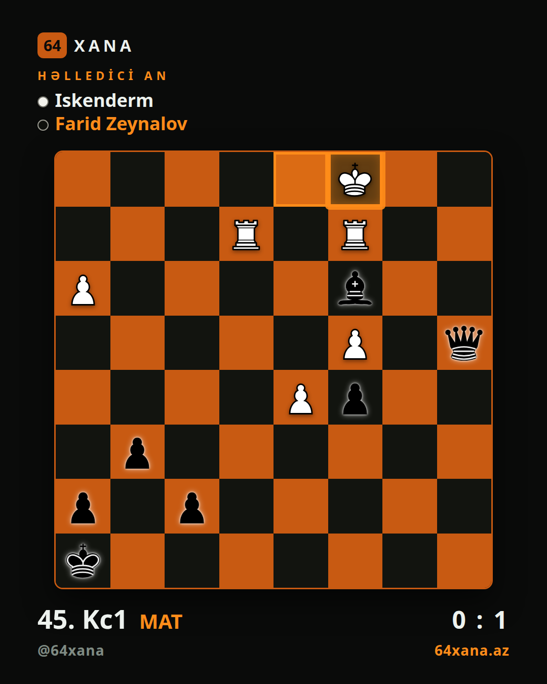 Iskenderm — Farid Zeynalov · 0-1 · Chess.com bullet
