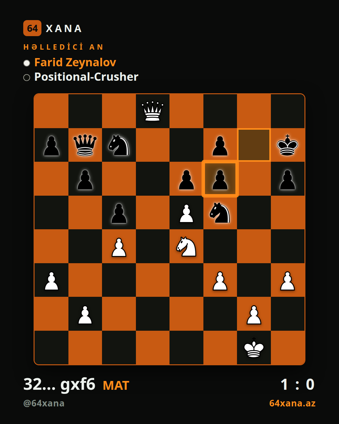 Farid Zeynalov — Positional-Crusher · 1-0 · Chess.com bullet