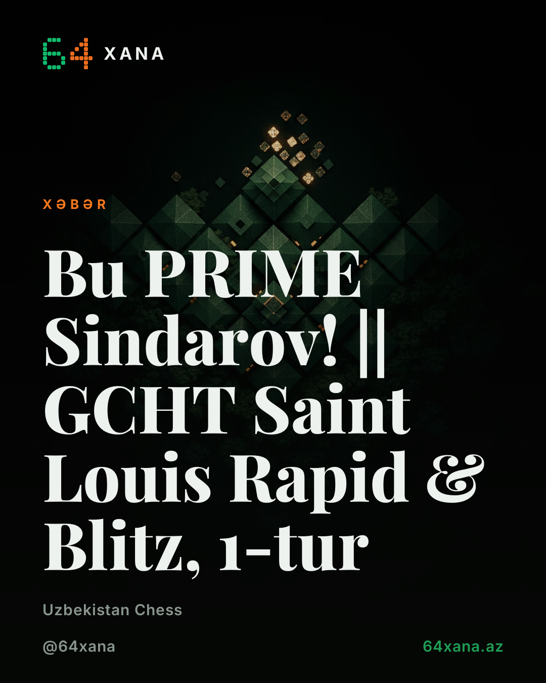 Bu PRIME Sindarov! || GCHT Saint Louis Rapid & Blitz, 1-tur