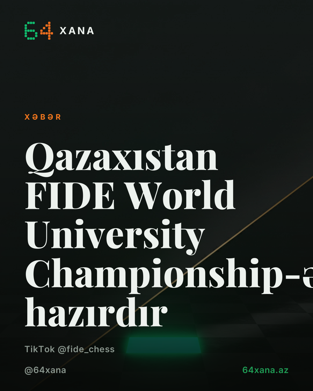 Qazaxıstan FIDE World University Championship-ə hazırdır