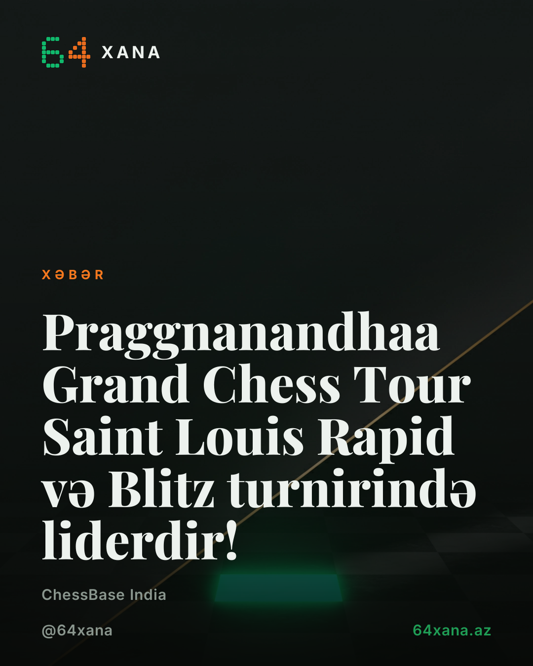 Praggnanandhaa Grand Chess Tour Saint Louis Rapid və Blitz turnirində liderdir!