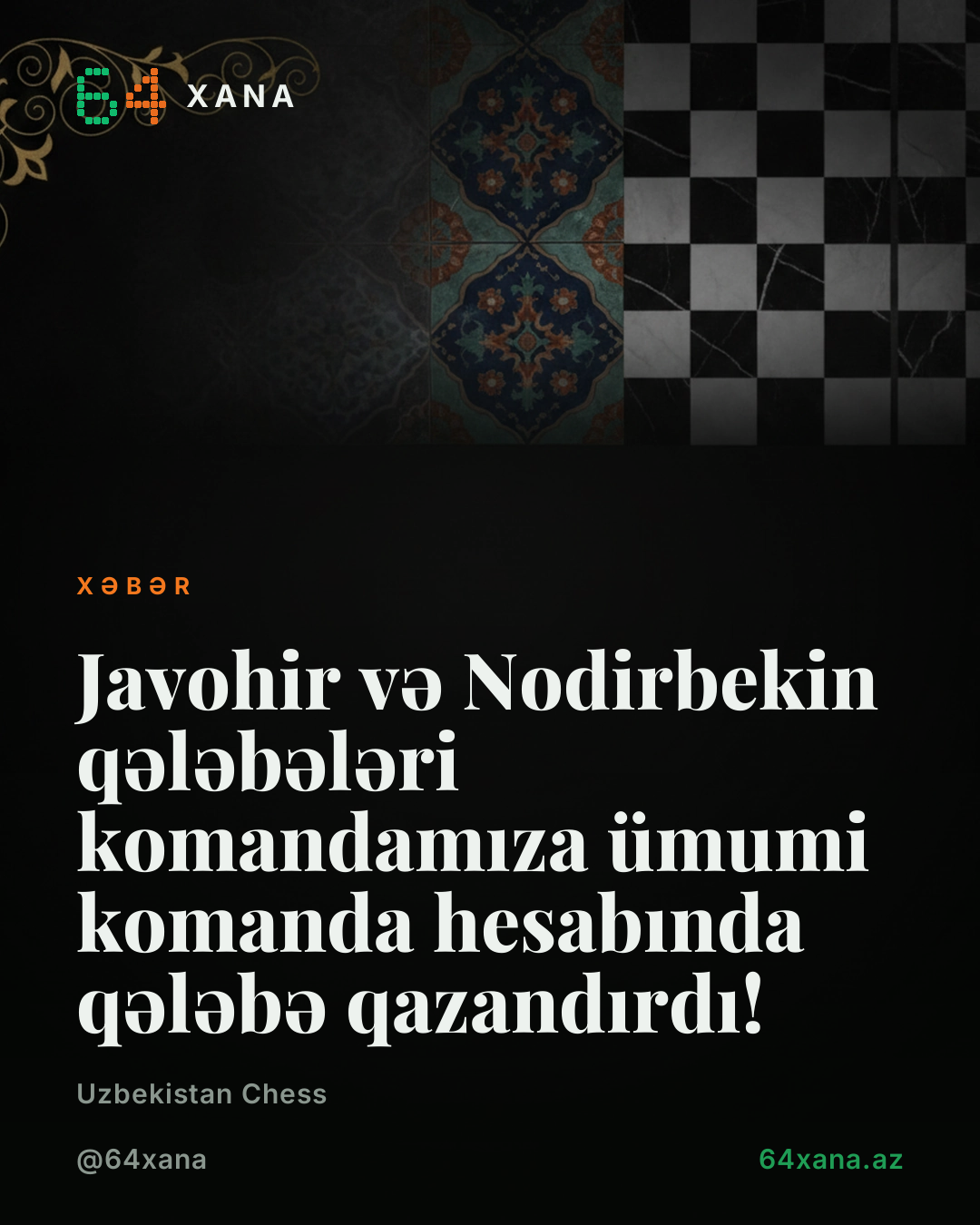 Javohir və Nodirbekin qələbələri komandamıza ümumi komanda hesabında qələbə qazandırdı!