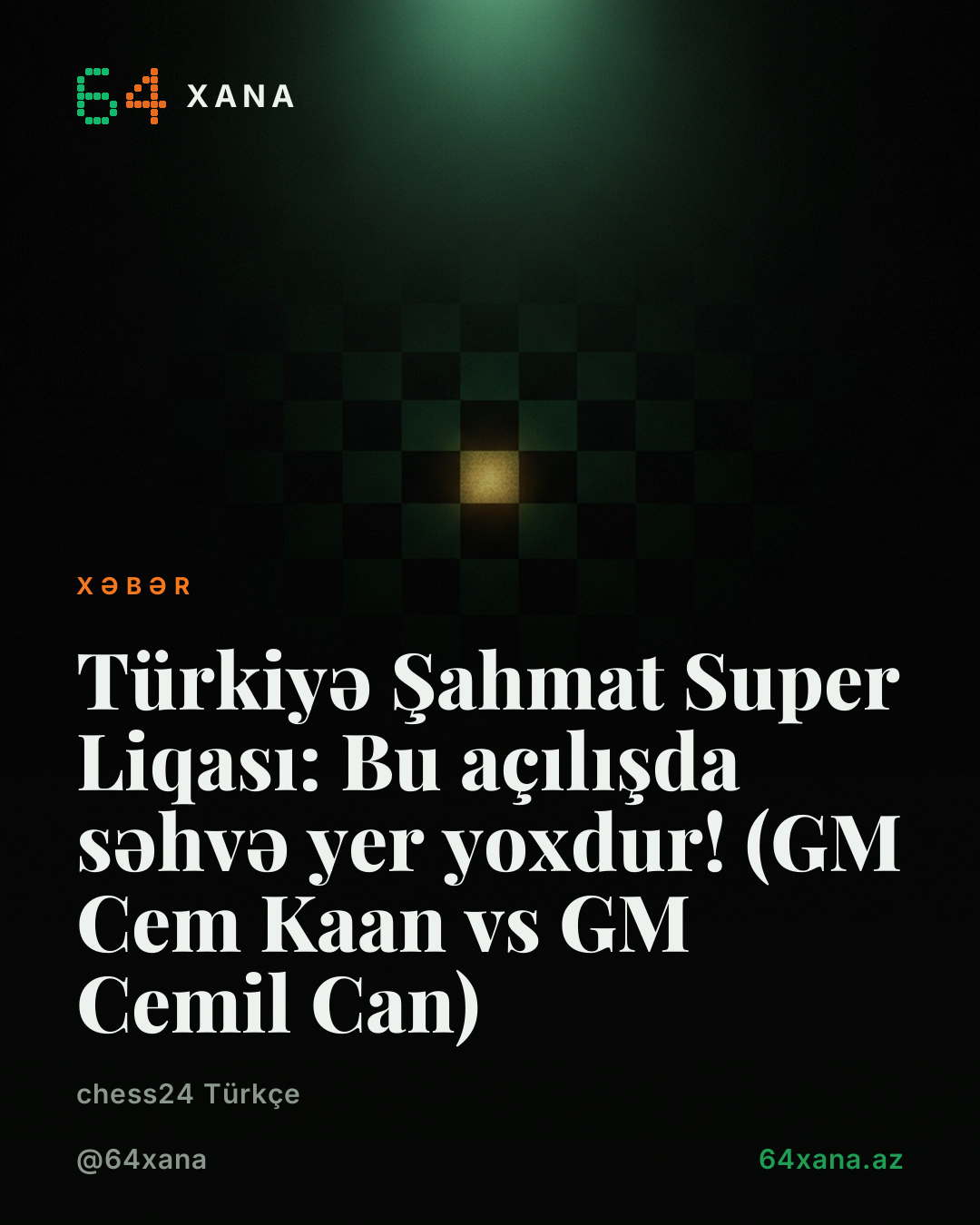 Türkiyə Şahmat Super Liqası: Bu açılışda səhvə yer yoxdur! (GM Cem Kaan vs GM Cemil Can)