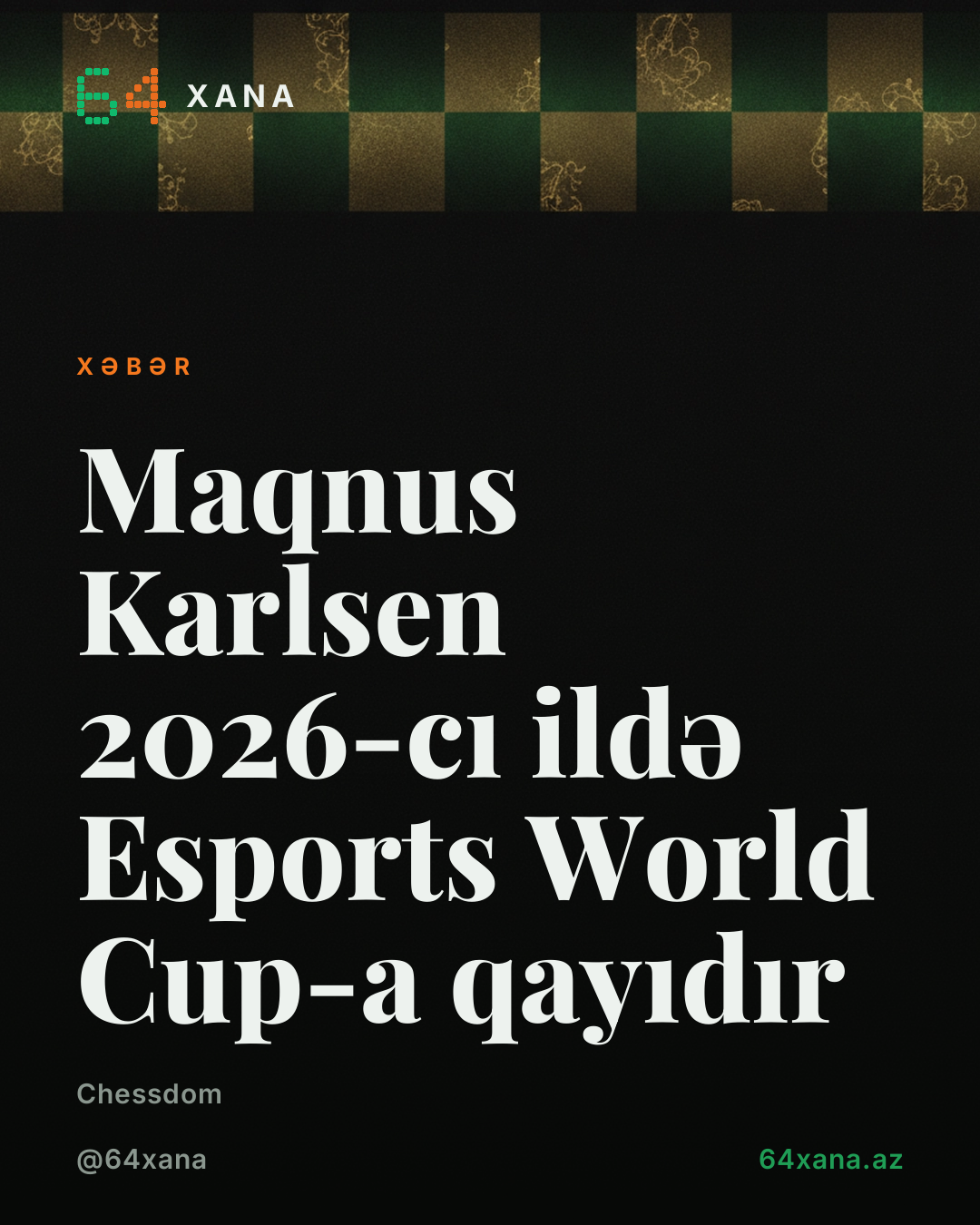 Maqnus Karlsen 2026-cı ildə Esports World Cup-a qayıdır