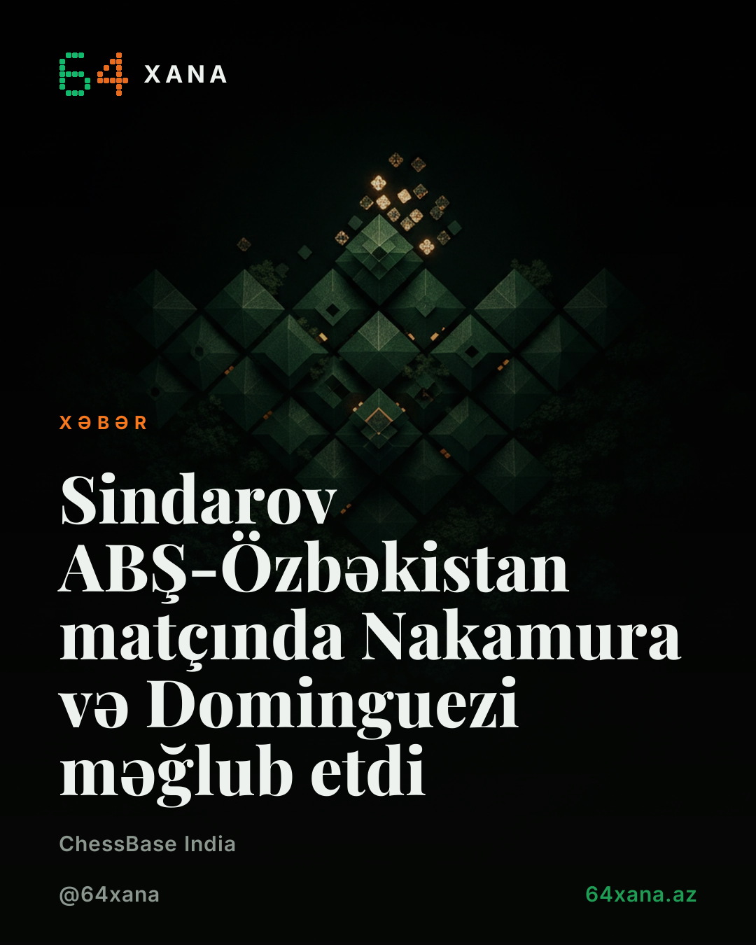 Sindarov ABŞ-Özbəkistan matçında Nakamura və Dominguezi məğlub etdi
