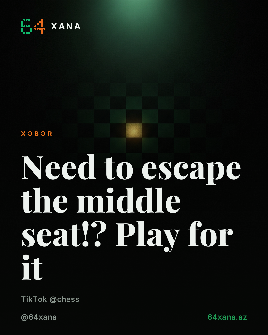 Need to escape the middle seat!? Play for it ♟️🤏