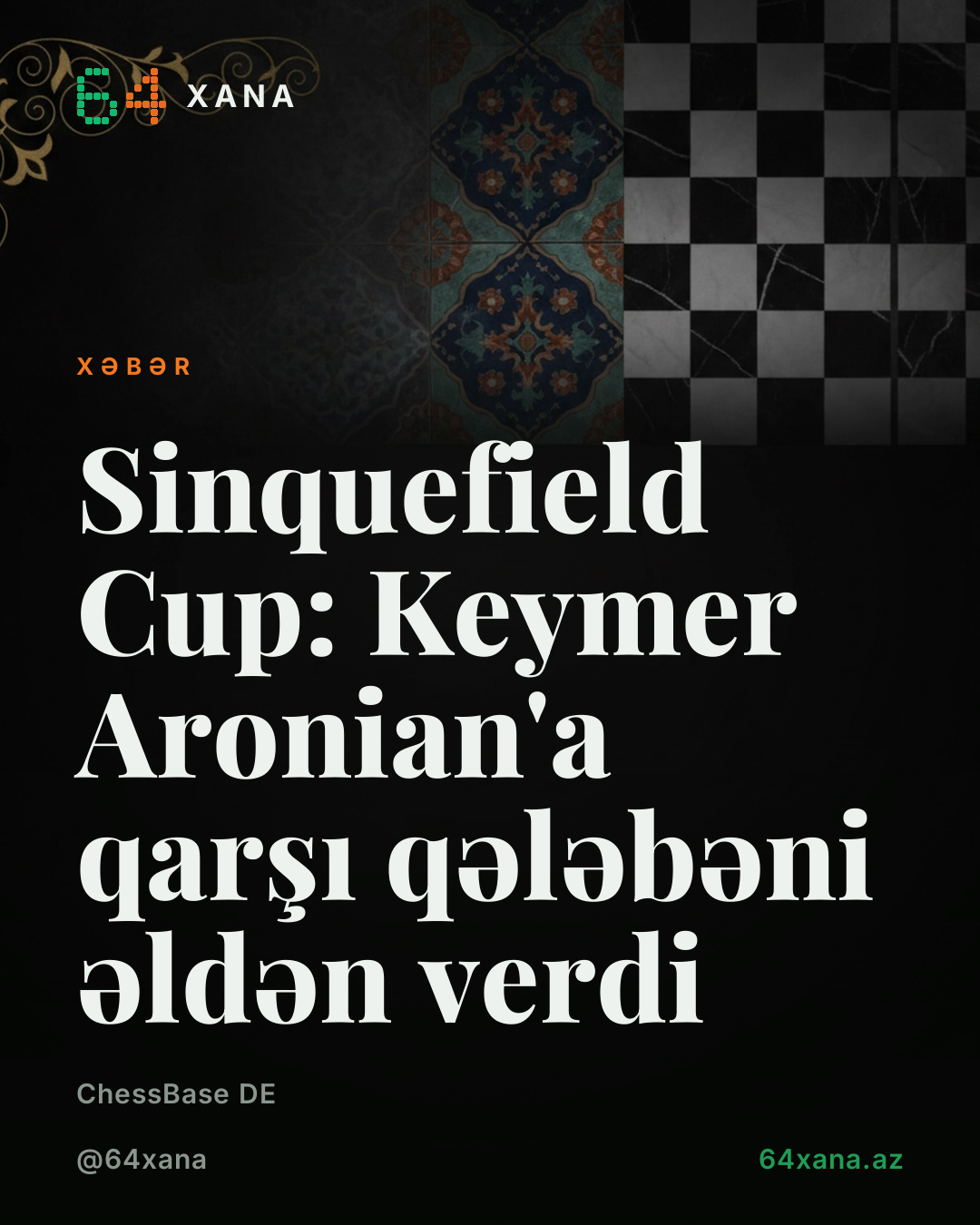 Sinquefield Cup: Keymer Aronian'a qarşı qələbəni əldən verdi