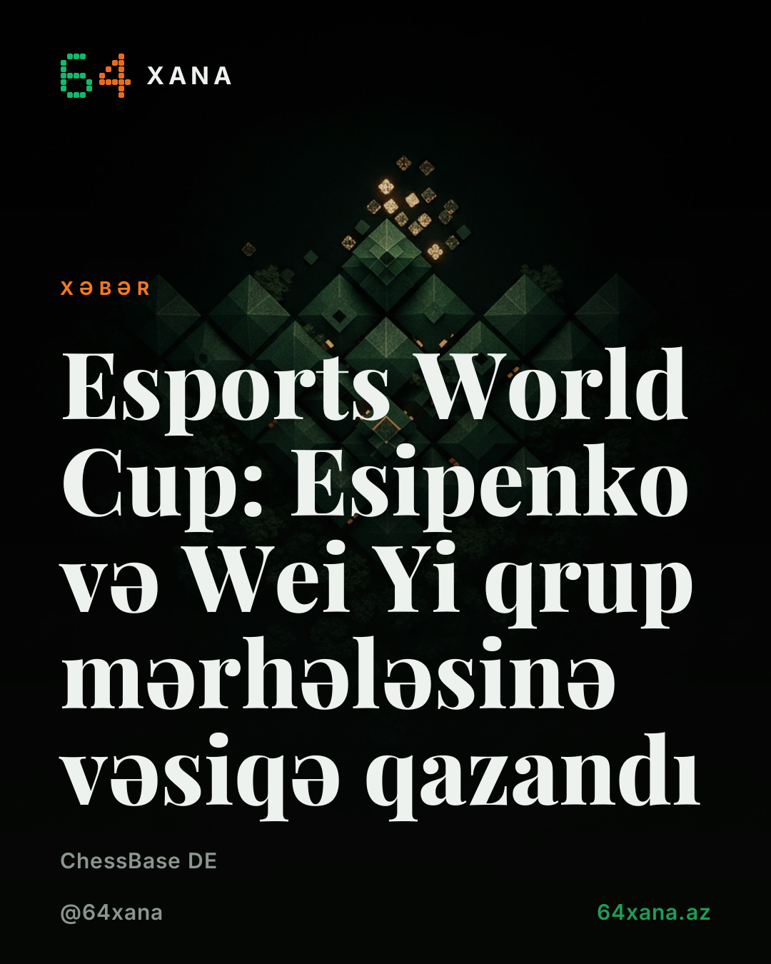 Esports World Cup: Esipenko və Wei Yi qrup mərhələsinə vəsiqə qazandı