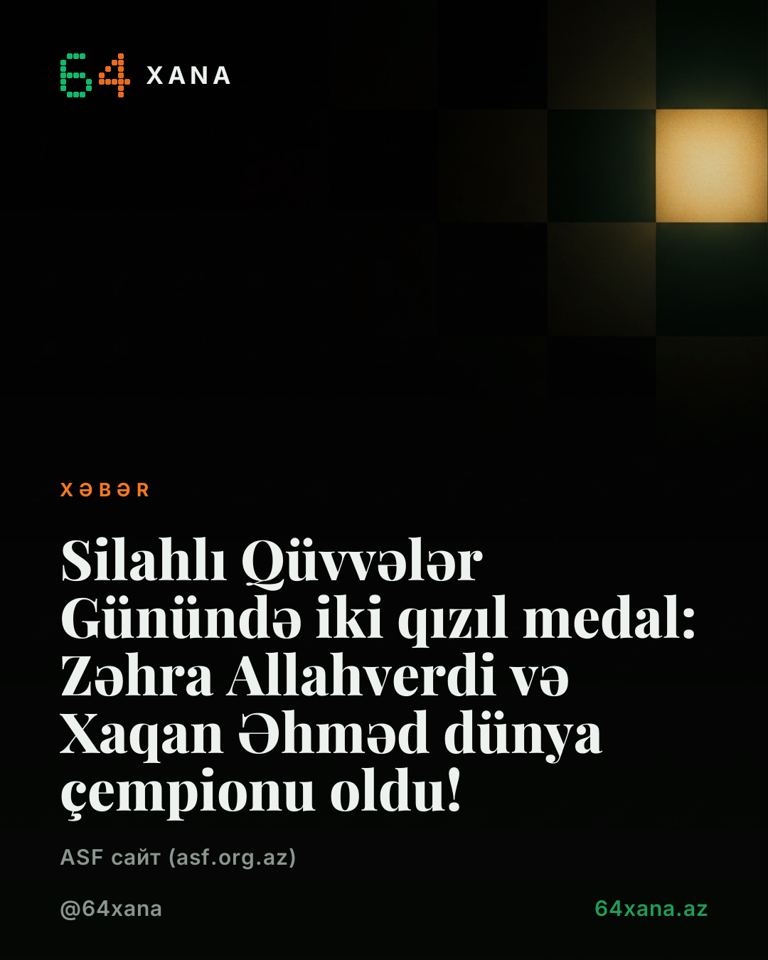 Silahlı Qüvvələr Günündə iki qızıl medal: Zəhra Allahverdi və Xaqan Əhməd dünya çempionu oldu!