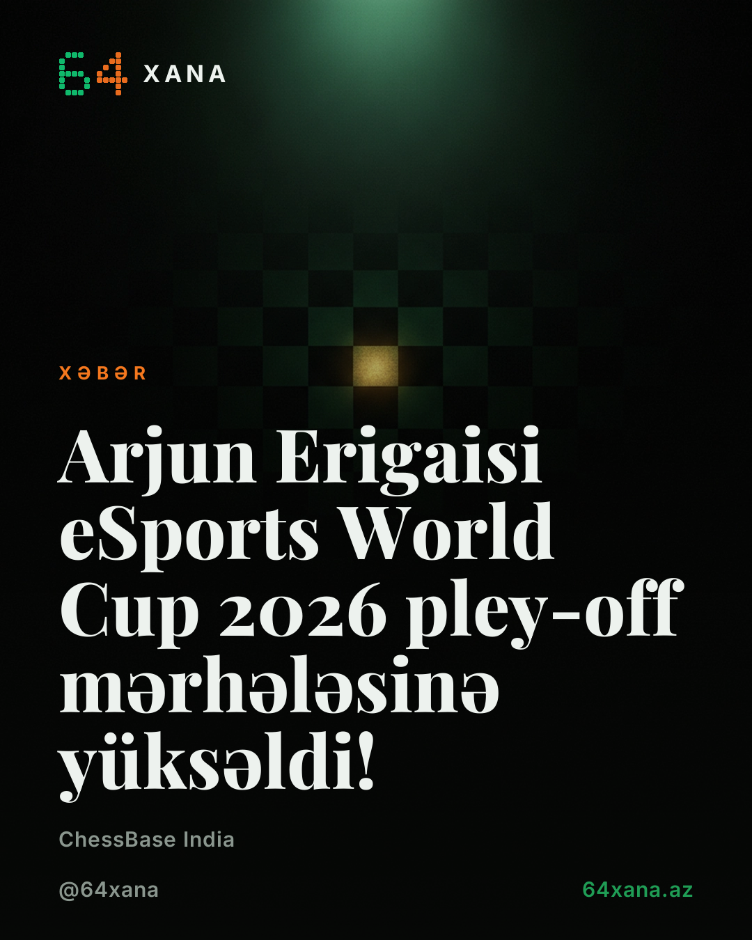 Arjun Erigaisi eSports World Cup 2026 pley-off mərhələsinə yüksəldi!