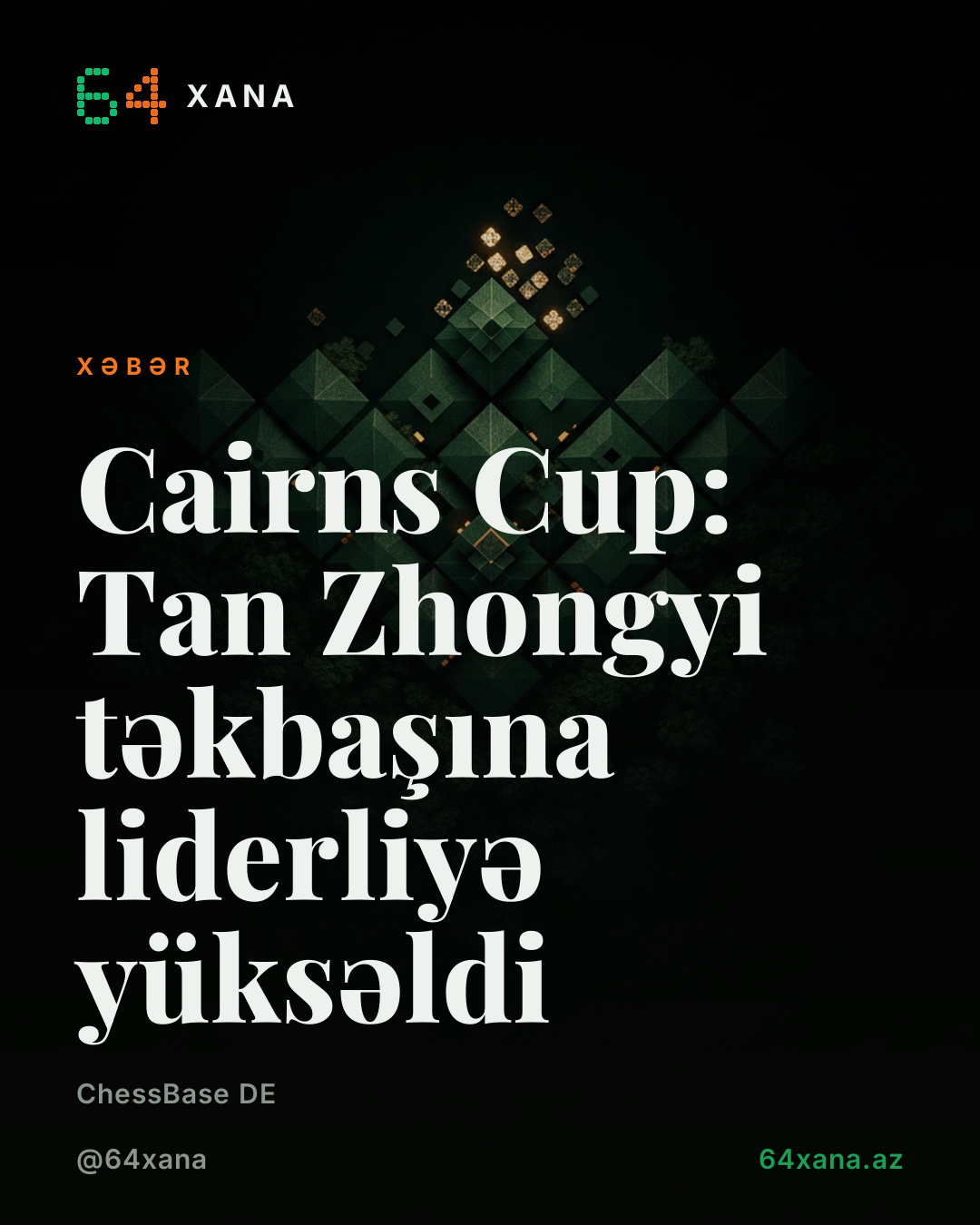 Cairns Cup: Tan Zhongyi təkbaşına liderliyə yüksəldi