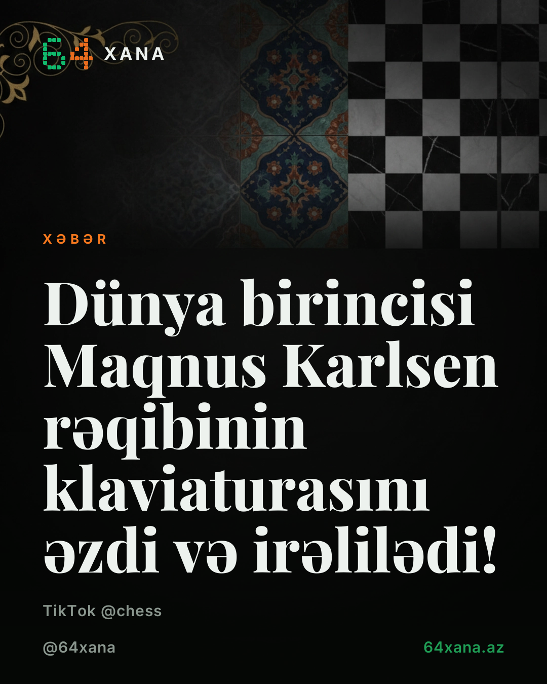 Dünya birincisi Maqnus Karlsen rəqibinin klaviaturasını əzdi və irəlilədi!