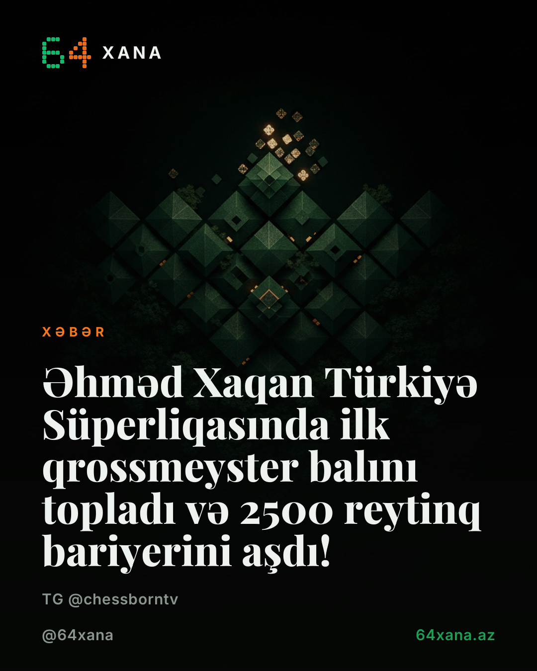 Əhməd Xaqan Türkiyə Süperliqasında ilk qrossmeyster balını topladı və 2500 reytinq bariyerini aşdı!