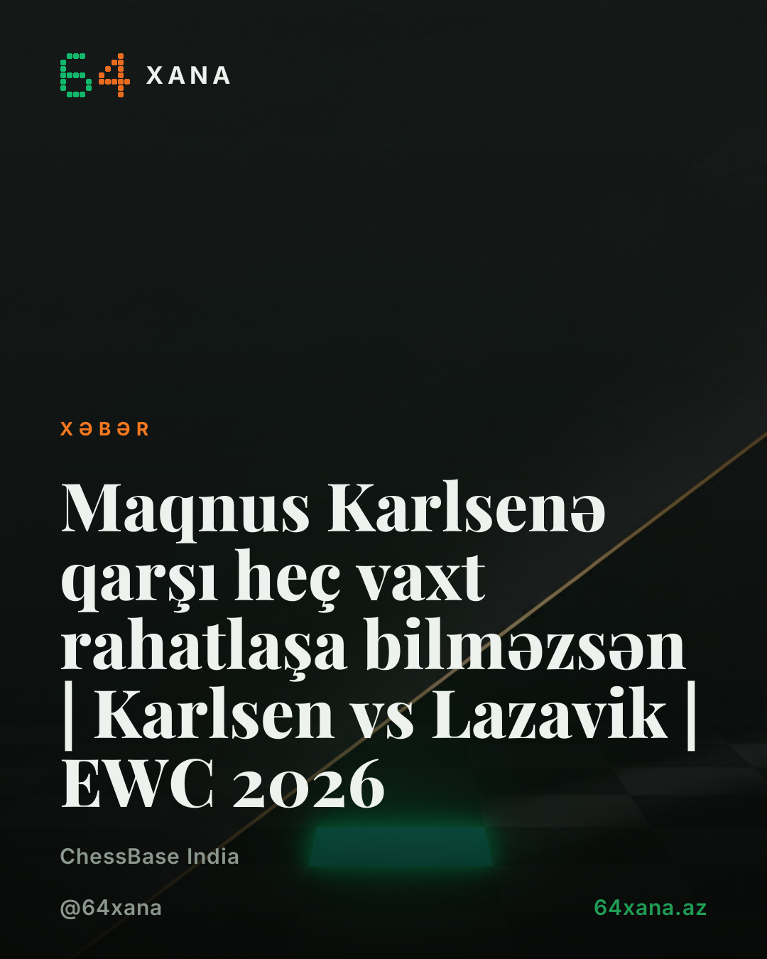 Maqnus Karlsenə qarşı heç vaxt rahatlaşa bilməzsən | Karlsen vs Lazavik | EWC 2026