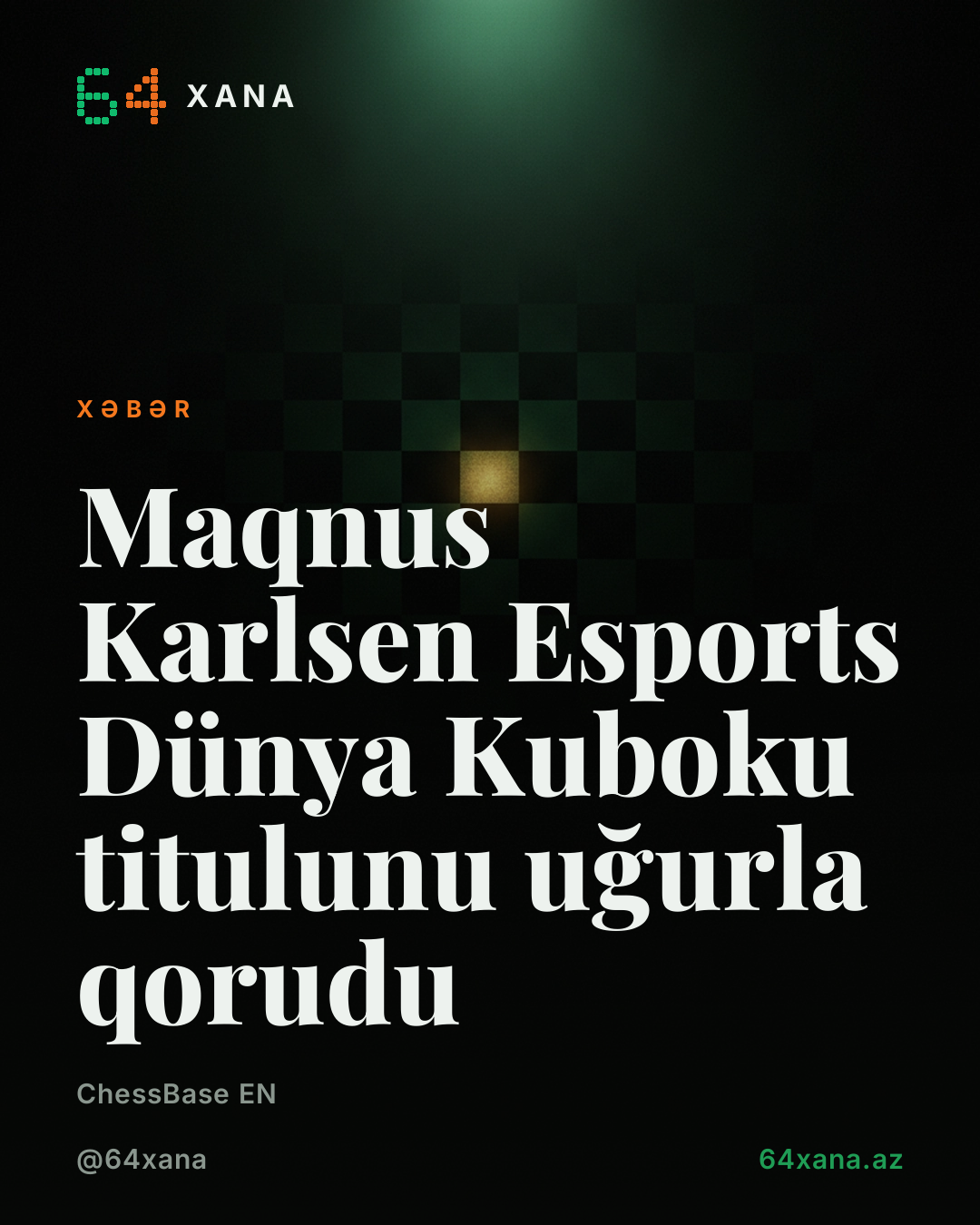 Maqnus Karlsen Esports Dünya Kuboku titulunu uğurla qorudu