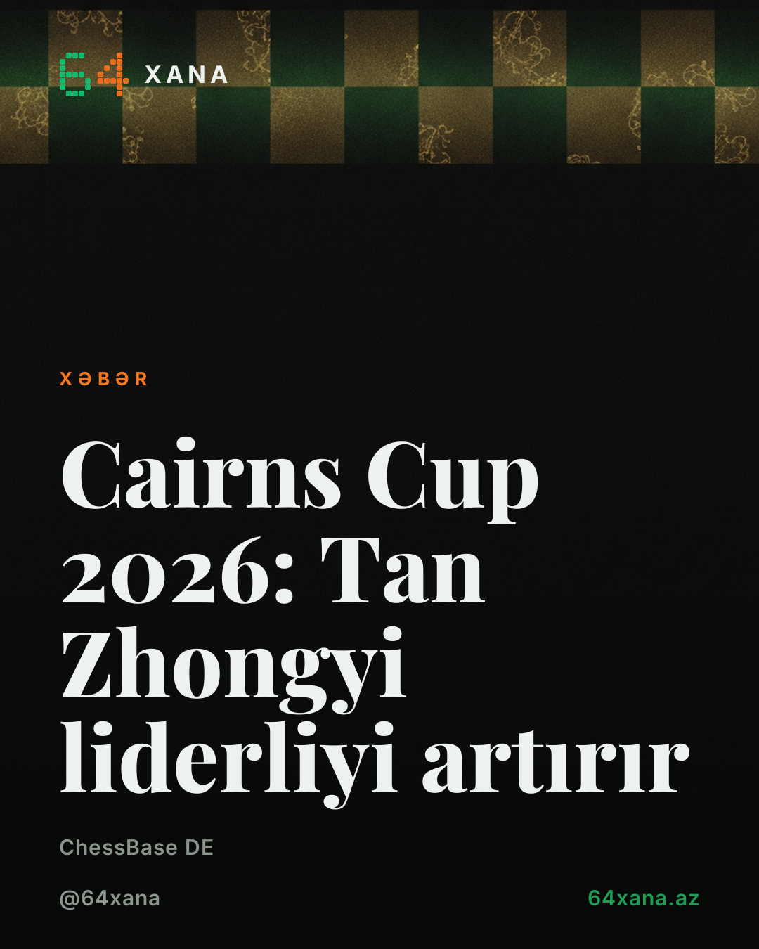 Cairns Cup 2026: Tan Zhongyi liderliyi artırır