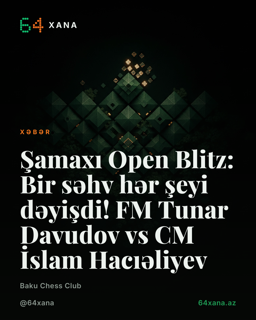 Şamaxı Open Blitz: Bir səhv hər şeyi dəyişdi! FM Tunar Davudov vs CM İslam Hacıəliyev