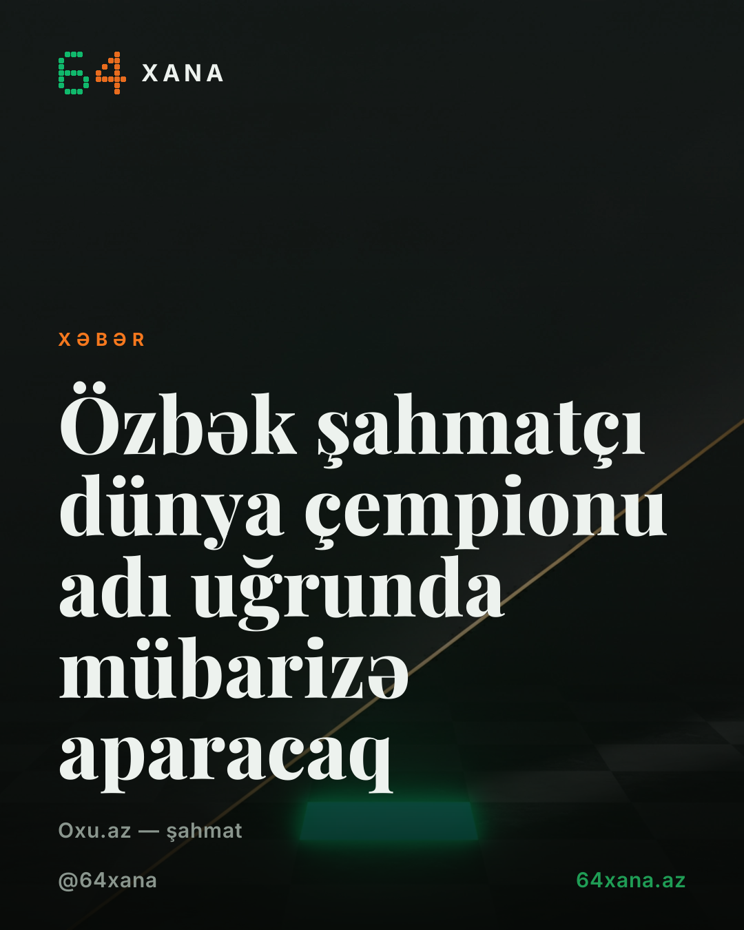 Özbək şahmatçı dünya çempionu adı uğrunda mübarizə aparacaq