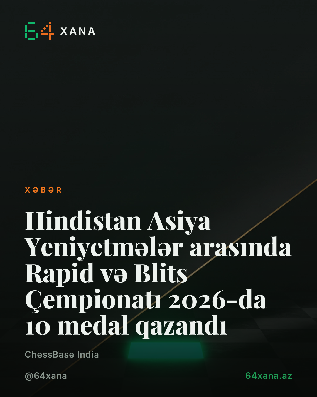 Hindistan Asiya Yeniyetmələr arasında Rapid və Blits Çempionatı 2026-da 10 medal qazandı