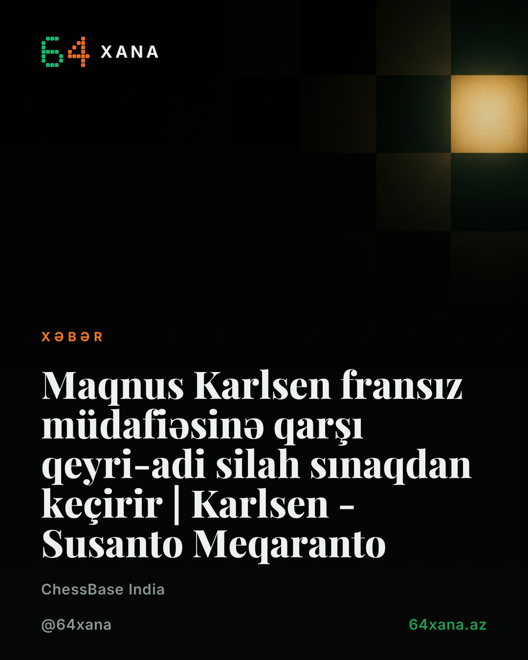 Maqnus Karlsen fransız müdafiəsinə qarşı qeyri-adi silah sınaqdan keçirir | Karlsen - Susanto Meqaranto