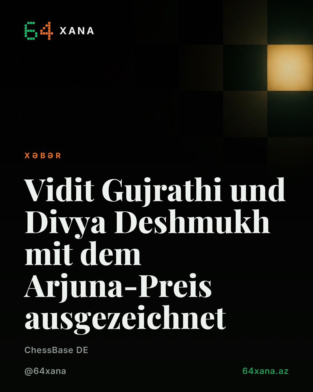Arjuna-Preisə layiq görülən Vidit Gujrathi und Divya Deshmukh