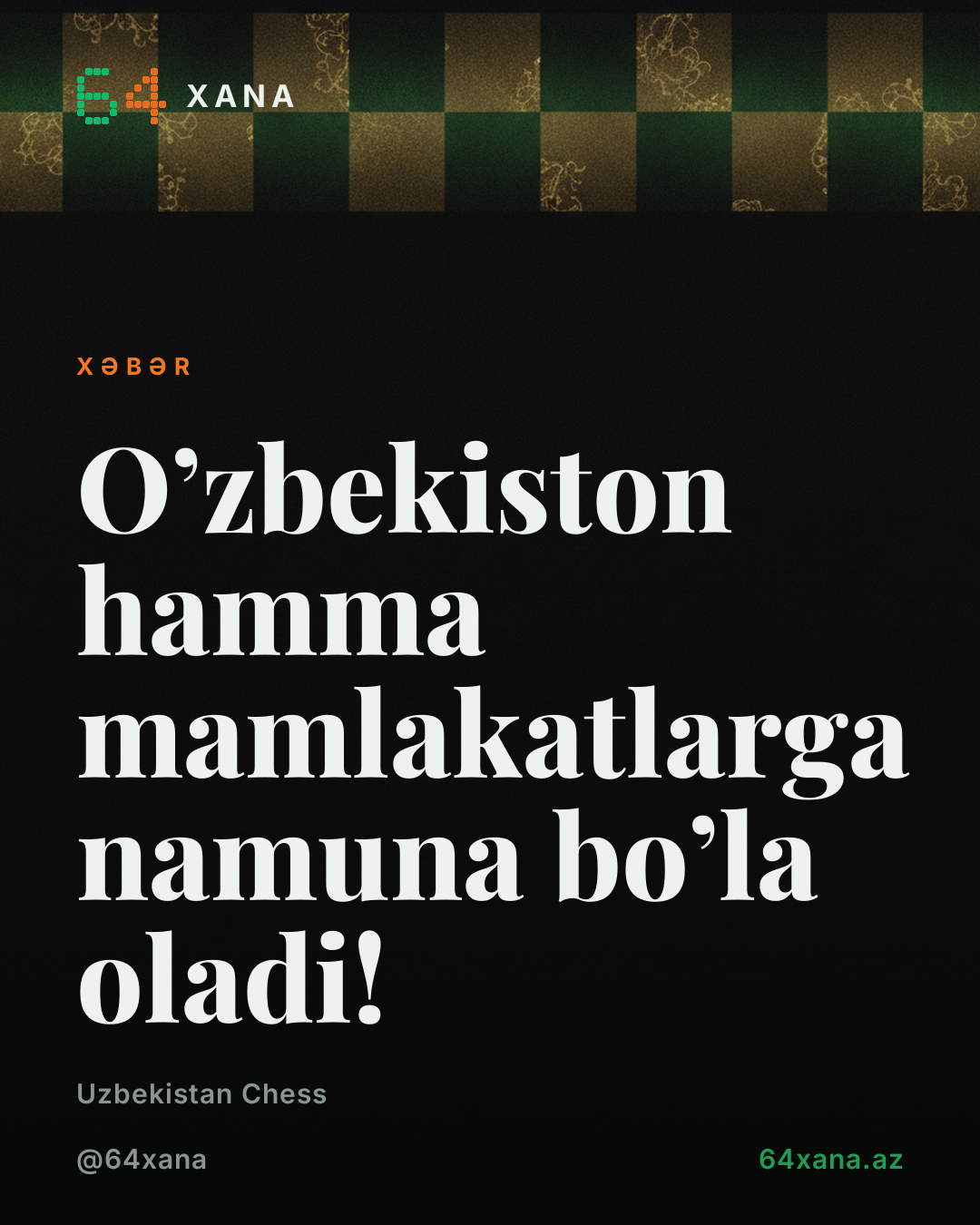 O’zbekiston hamma mamlakatlarga namuna bo’la oladi!