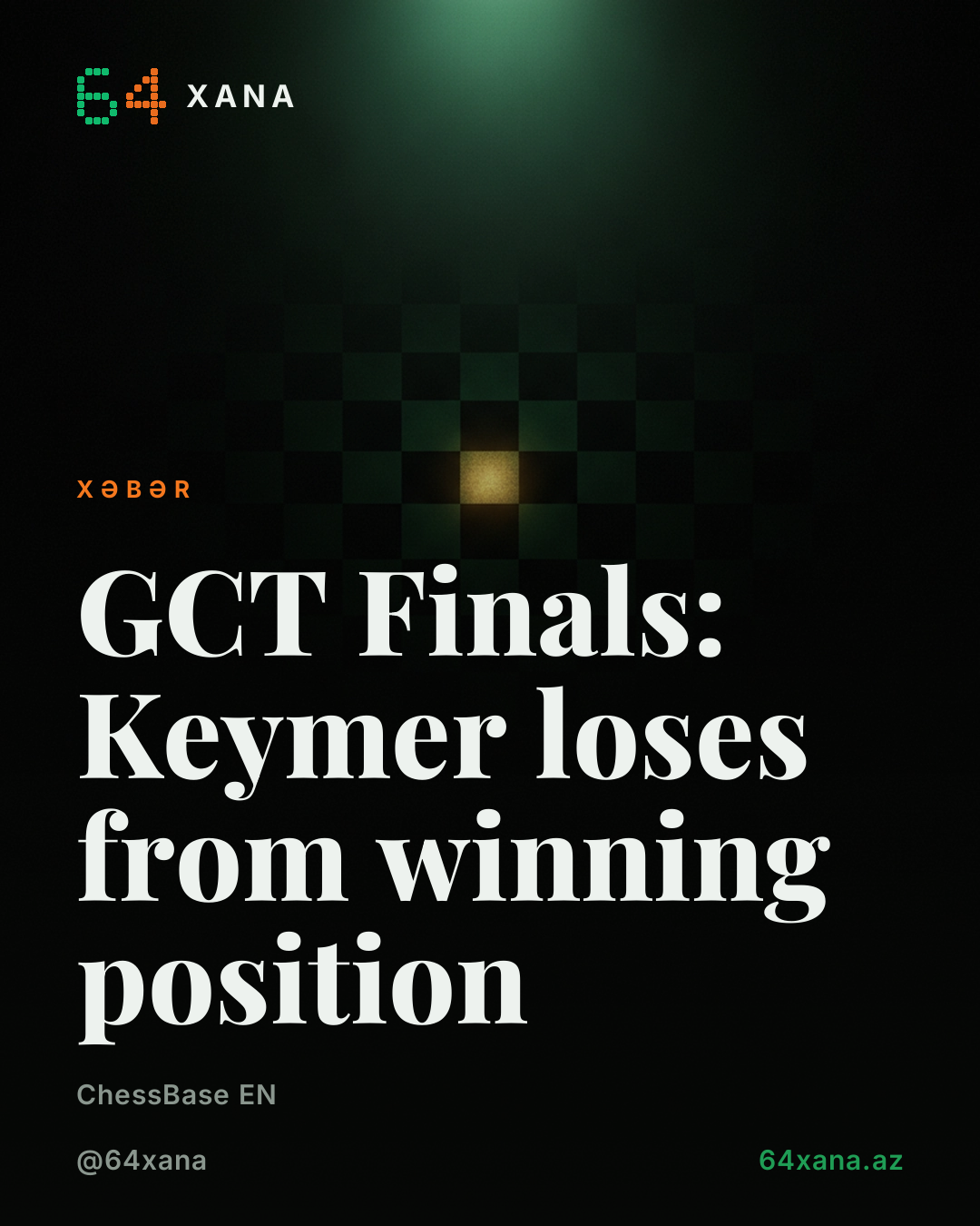 GCT Finalları: Keymer qələbə vəziyyətindən uduzdu
