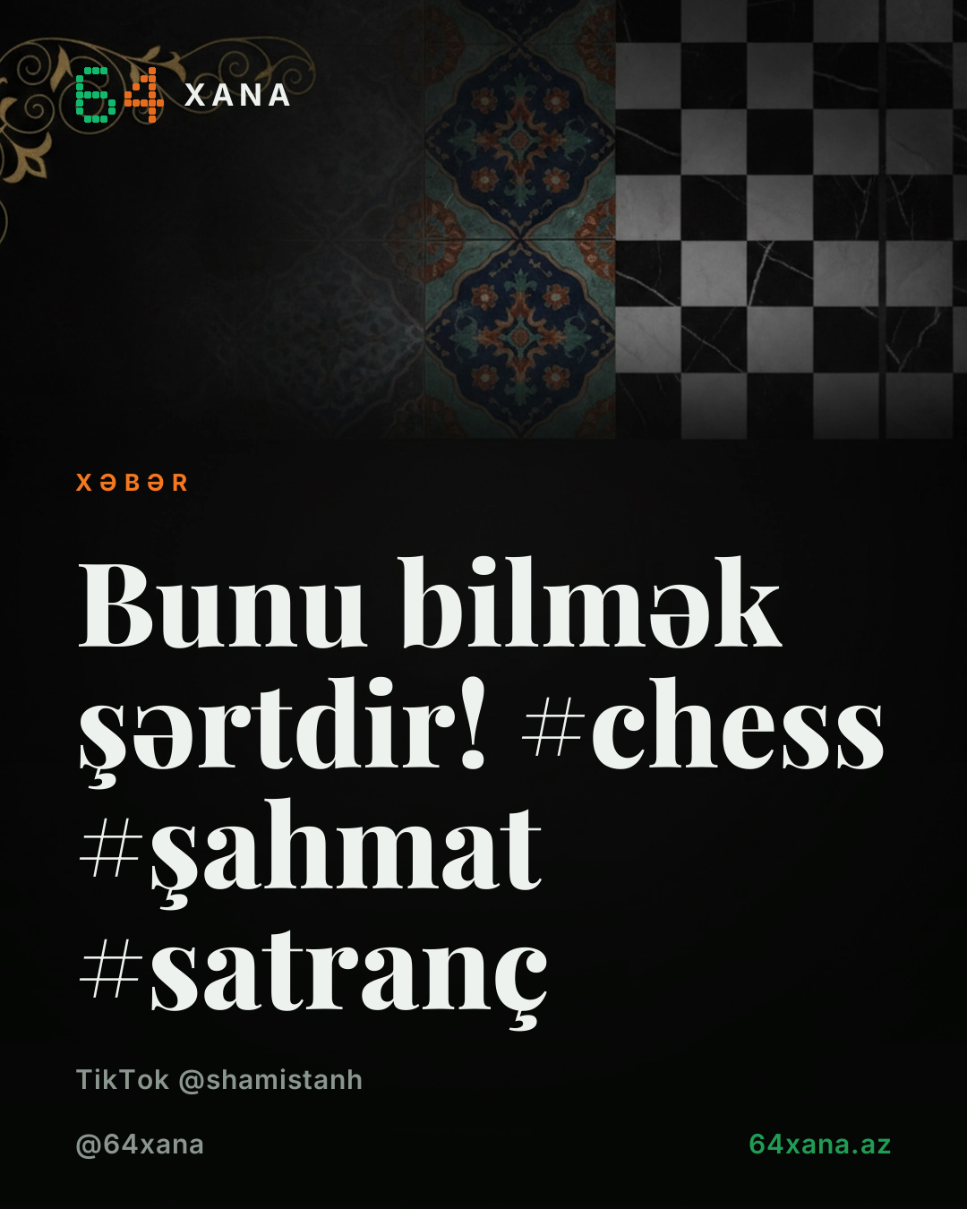 Bunu bilmək şərtdir! #chess #şahmat #satranç