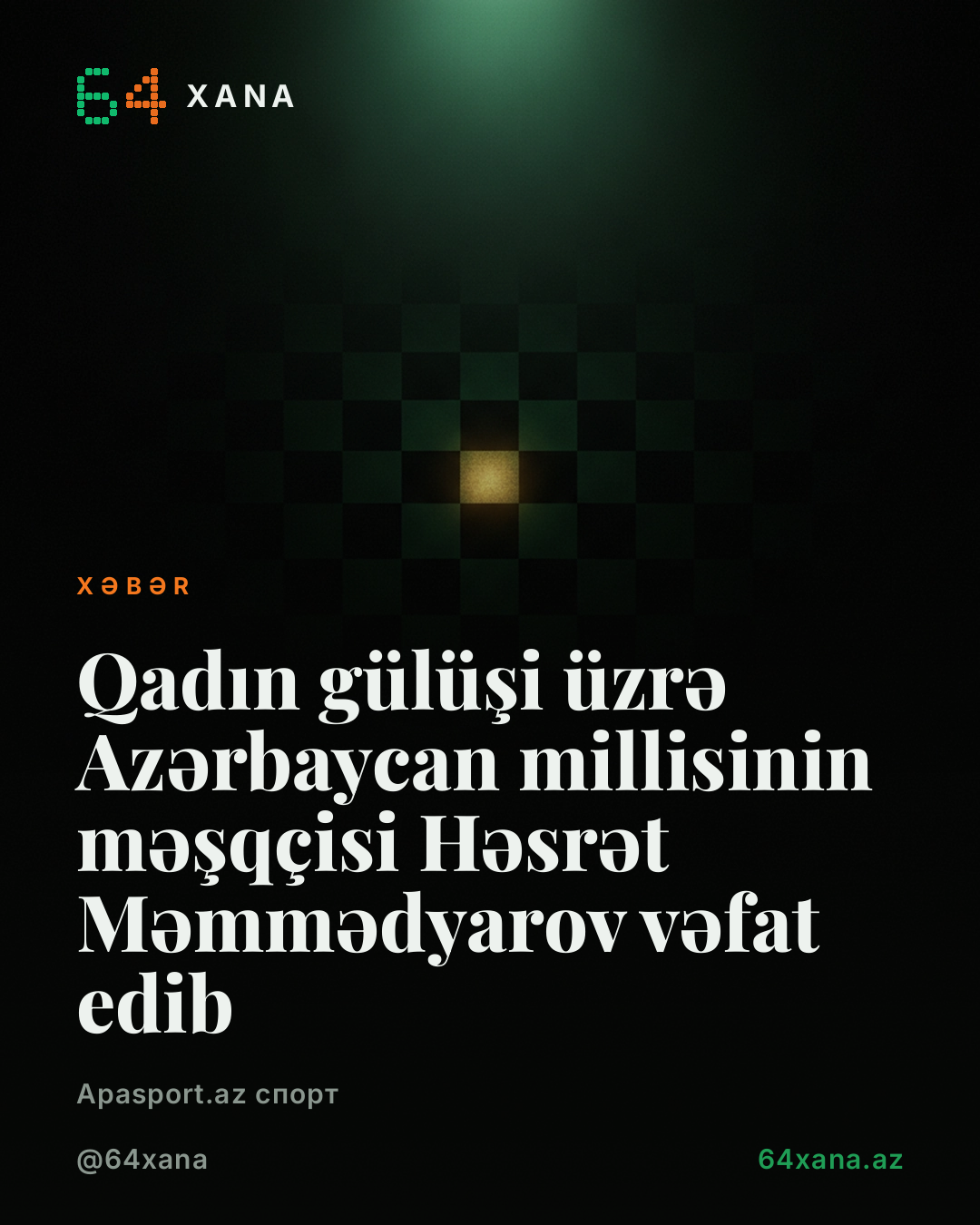 Qadın gülüşi üzrə Azərbaycan millisinin məşqçisi Həsrət Məmmədyarov vəfat edib