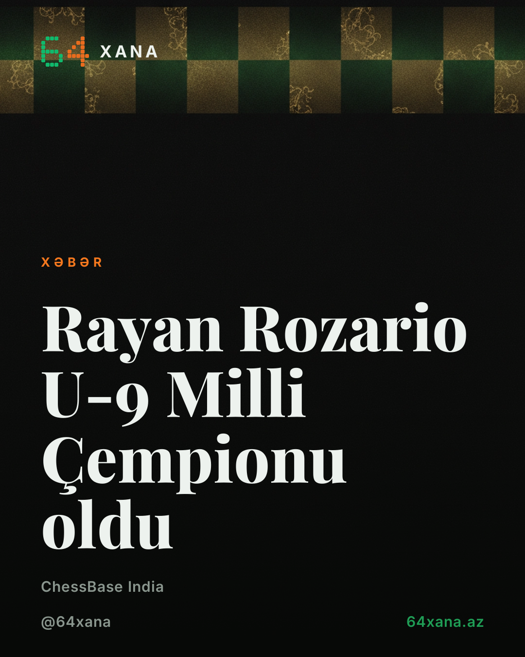 Rayan Rozario U-9 Milli Çempionu oldu