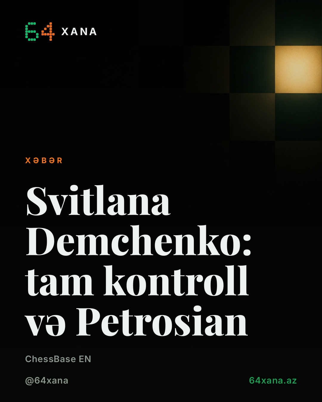 Svitlana Demchenko Petrosian vs Unzicker o'ynandas tam kontrol