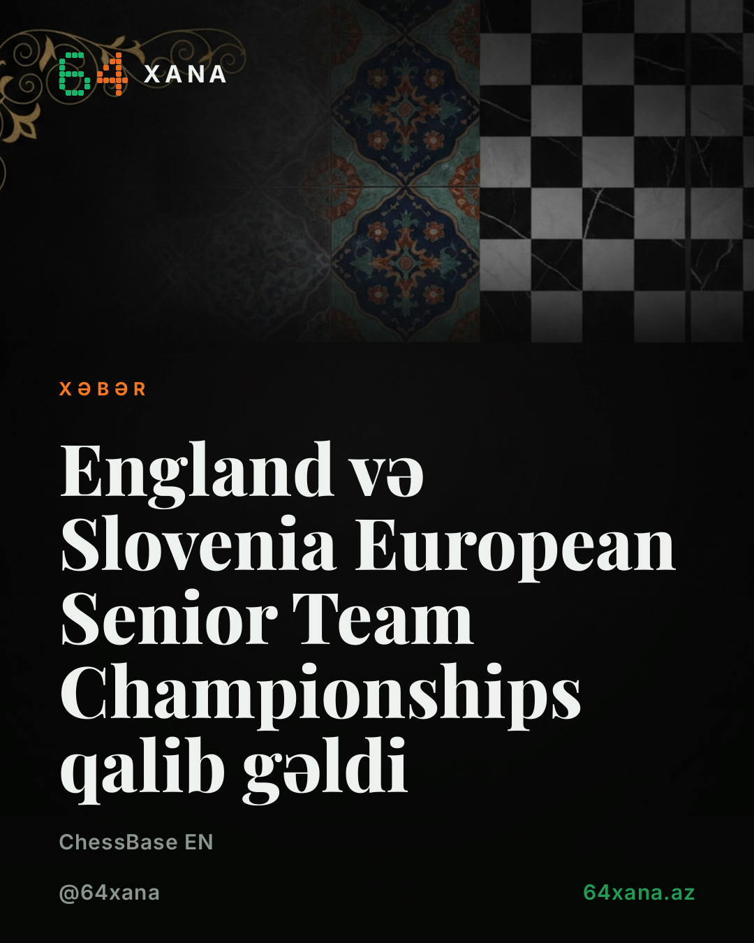 England və Slovenia European Senior Team Championships qalib gəldi