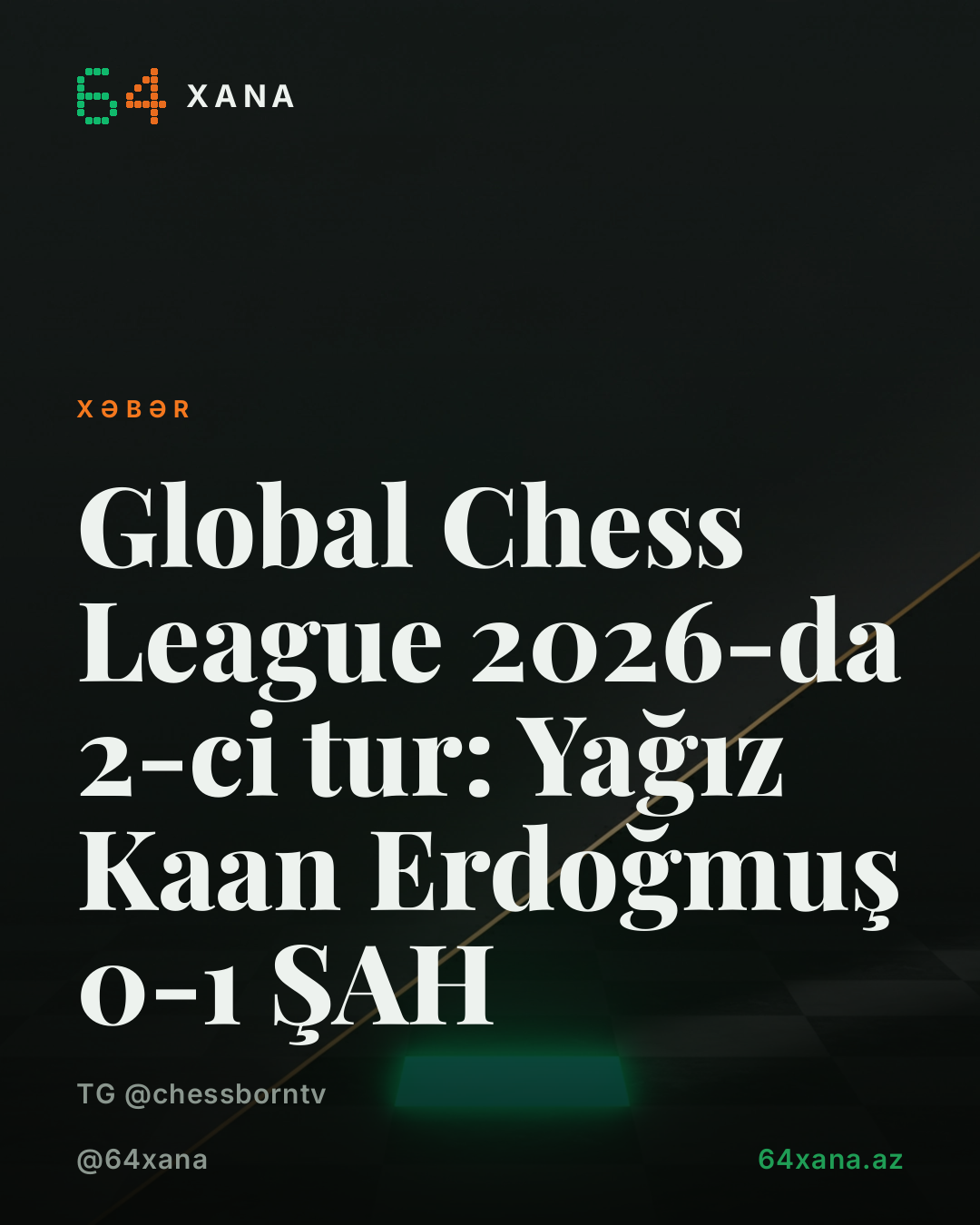 Global Chess League 2026-da 2-ci tur: Yağız Kaan Erdoğmuş 0-1 ŞAH