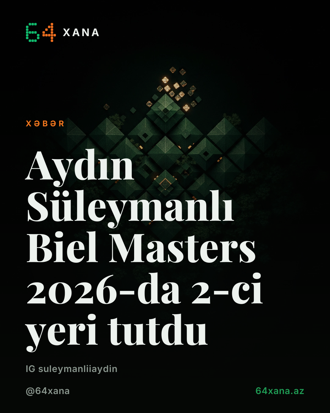 Aydın Süleymanlı Biel Masters 2026-da 2-ci yeri tutdu
