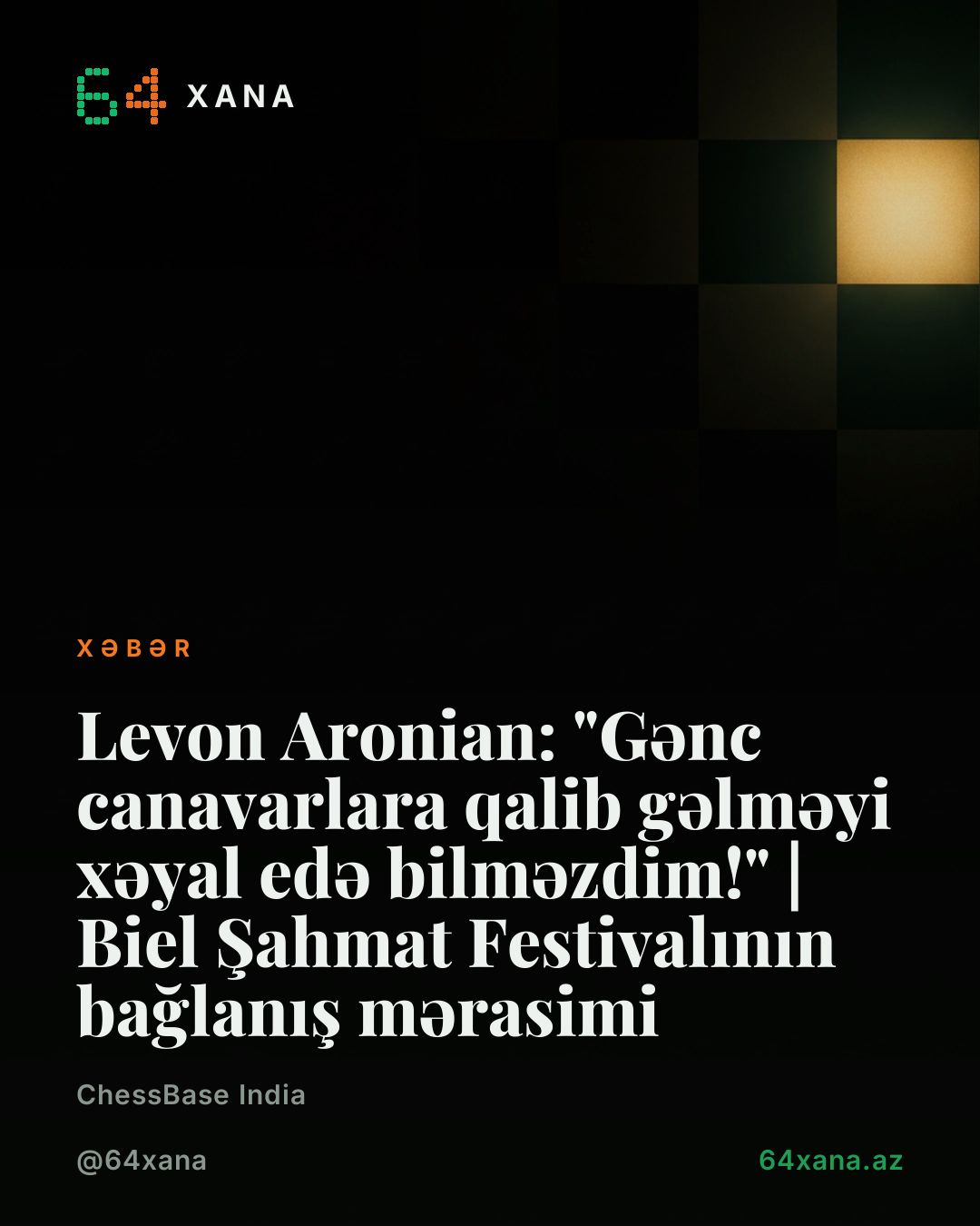 Levon Aronian: "Gənc canavarlara qalib gəlməyi xəyal edə bilməzdim!" | Biel Şahmat Festivalının bağlanış mərasimi
