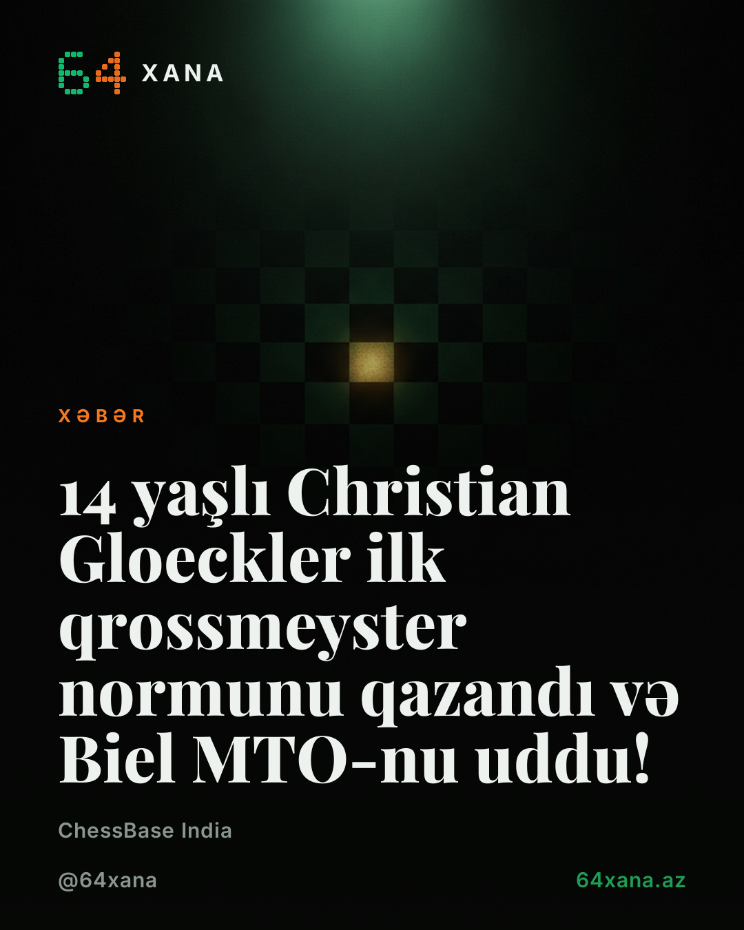 14 yaşlı Christian Gloeckler ilk qrossmeyster normunu qazandı və Biel MTO-nu uddu!