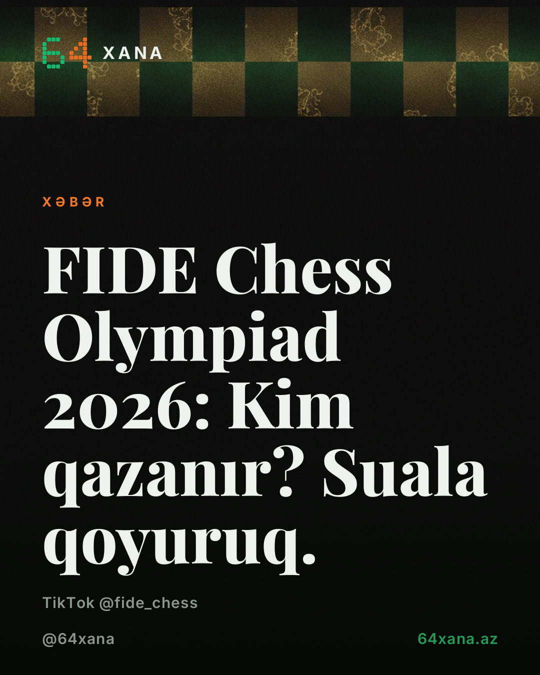 FIDE Chess Olympiad 2026: Kim qalay qalay?