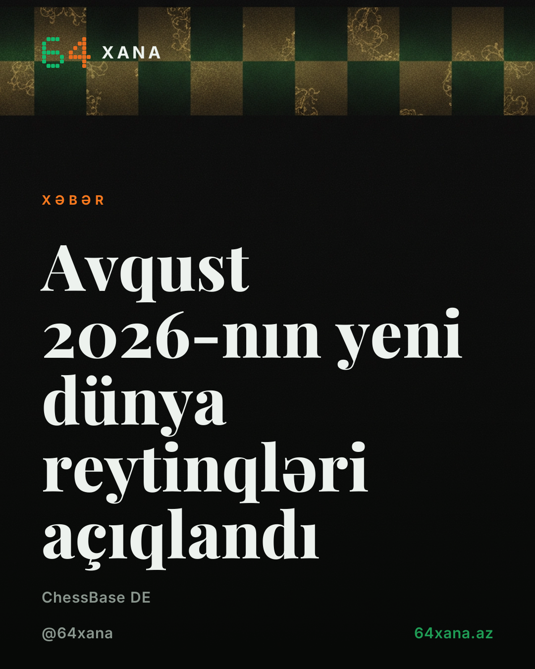 Avqust 2026-nın yeni dünya reytinqləri açıqlandı