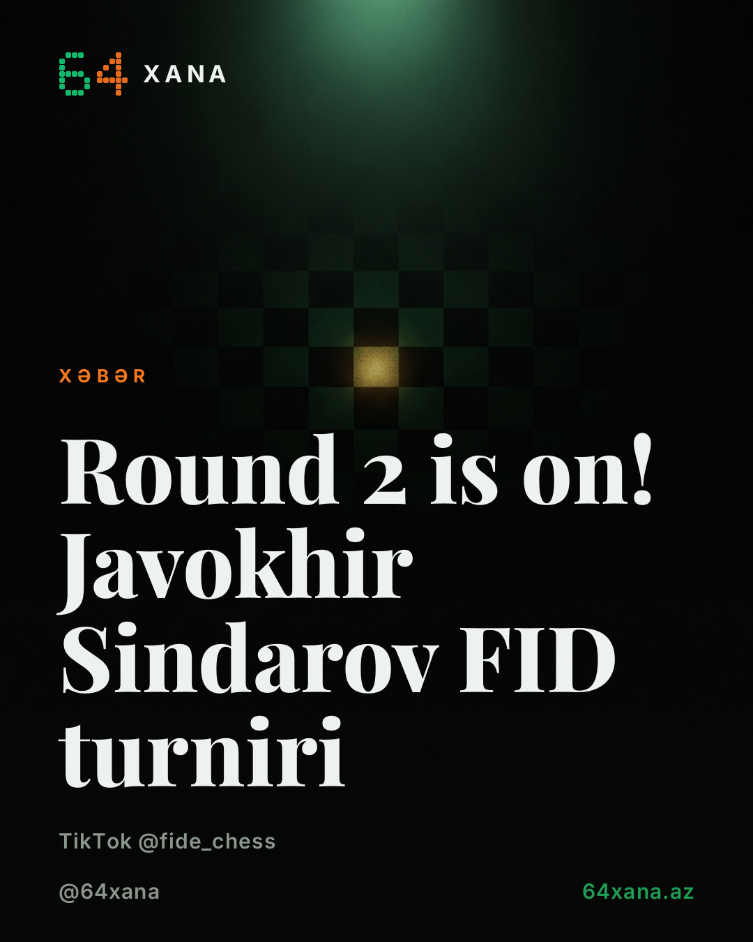 Round 2 is on! Javokhir Sindarov FID turniri