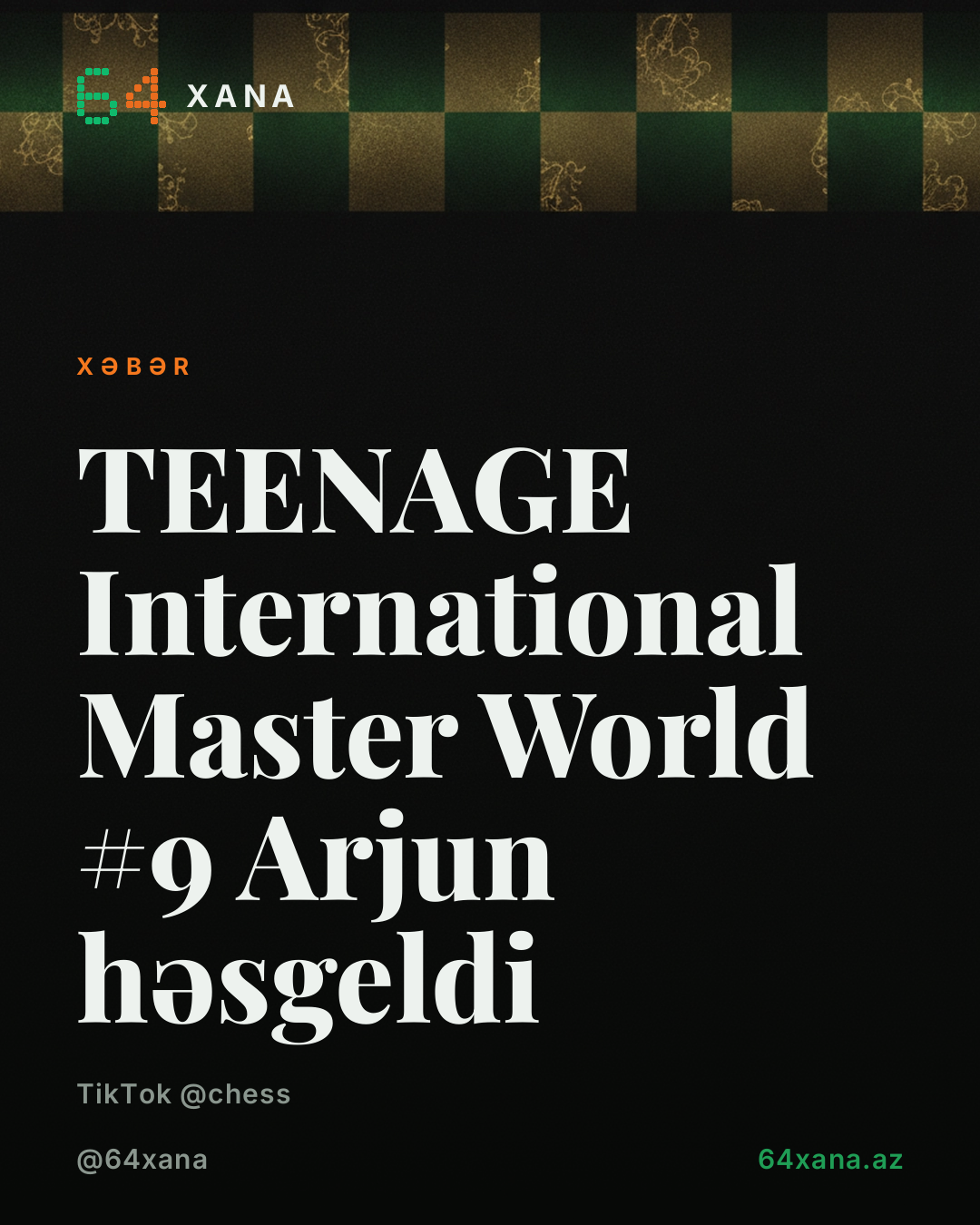 TEENAGE International Master World #9 Arjun həsgeldi 😱