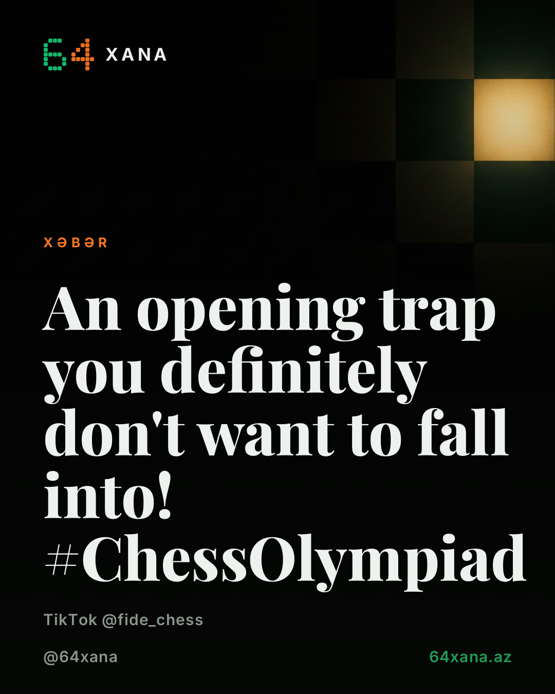 Açılış tuzu: onu düşməyə çalışmayın #ChessOlympiad