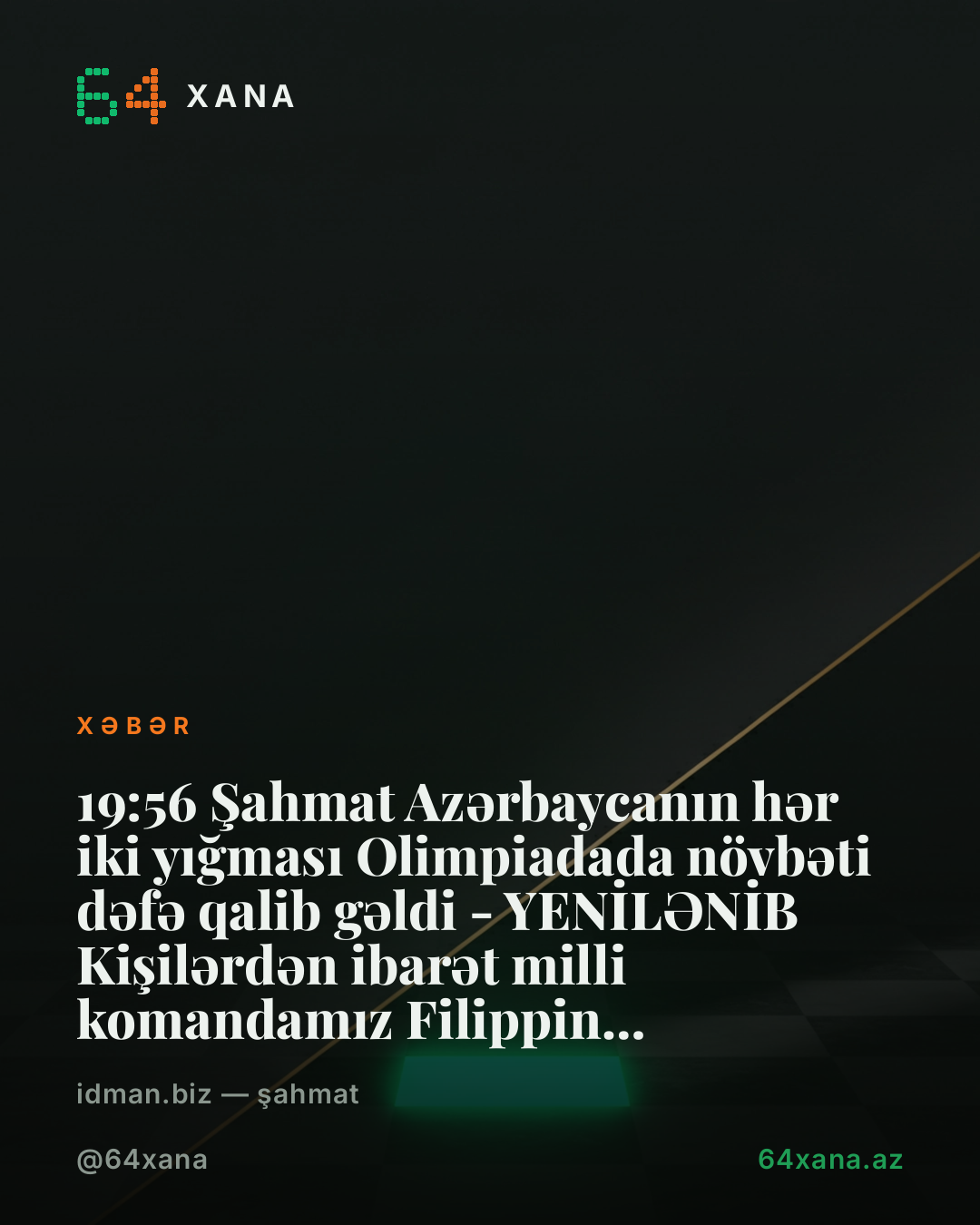Azərbaycanın milli komandaları Olimpiada-da qalib gəldi: Filippinə 3:1, Danimarka üzərinə 4:0