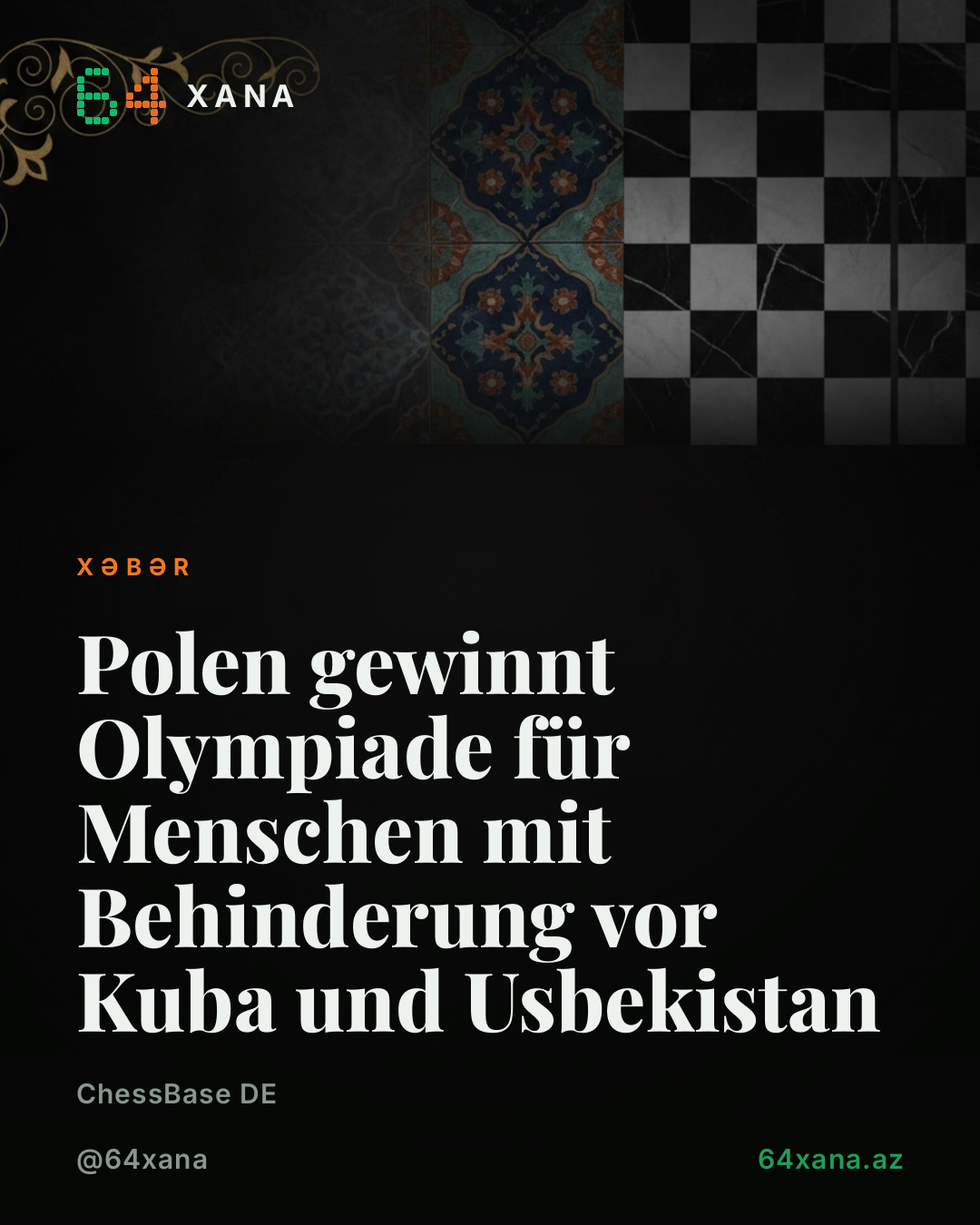 Polen, Behinderlilər üçün FIDE Olimpiadası qazandı, Kubada silver, Usbekistan bronz
