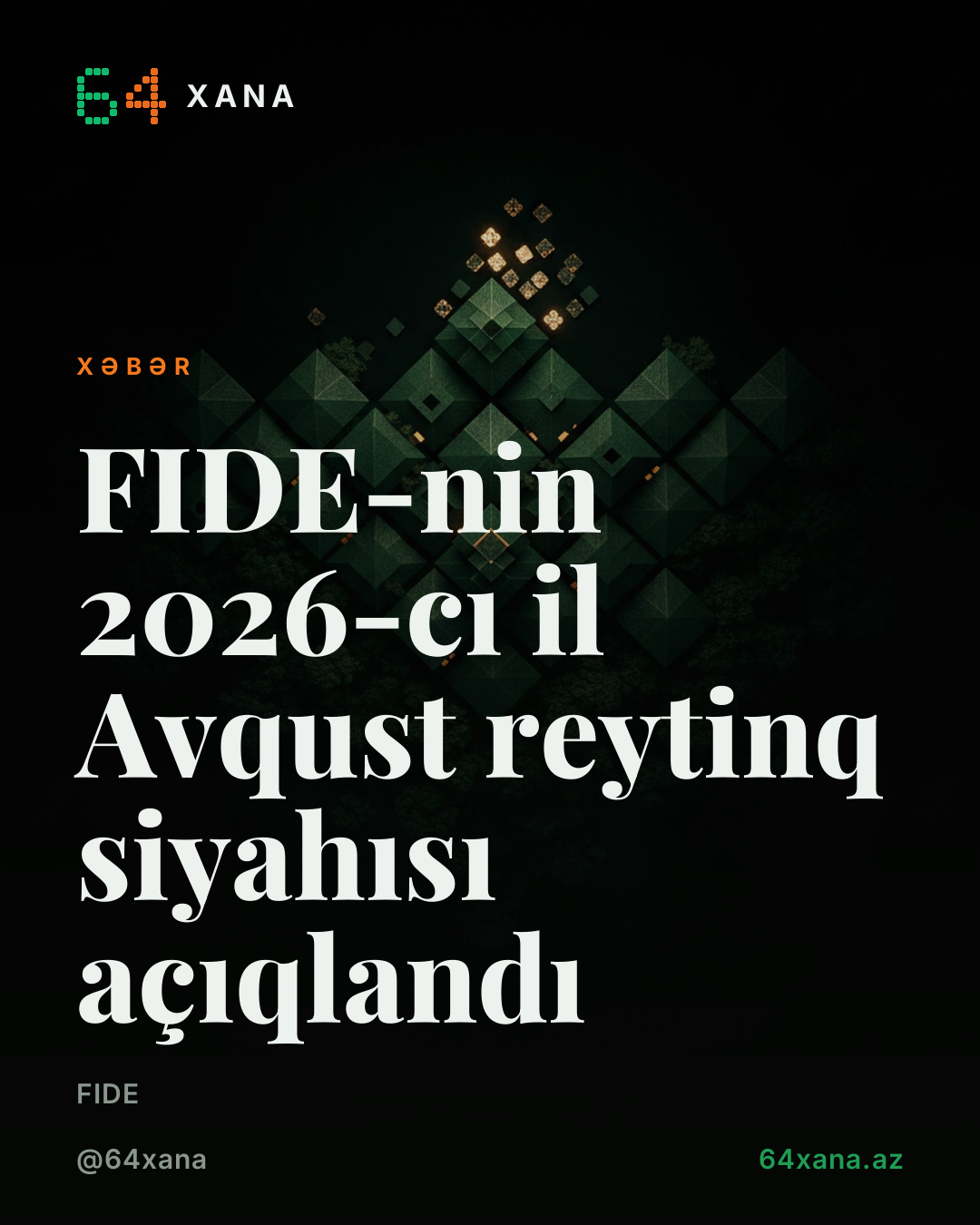FIDE-nin 2026-cı il Avqust reytinq siyahısı açıqlandı