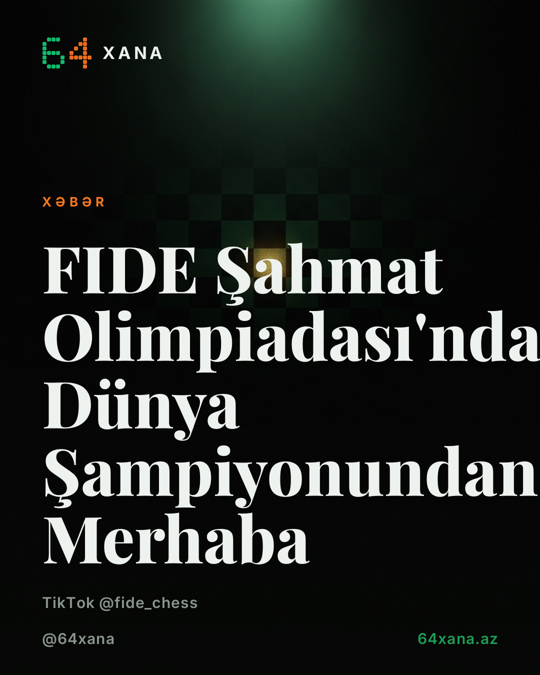 FIDE Chess Olympiad'da Dünyə Çampiyonundan salam